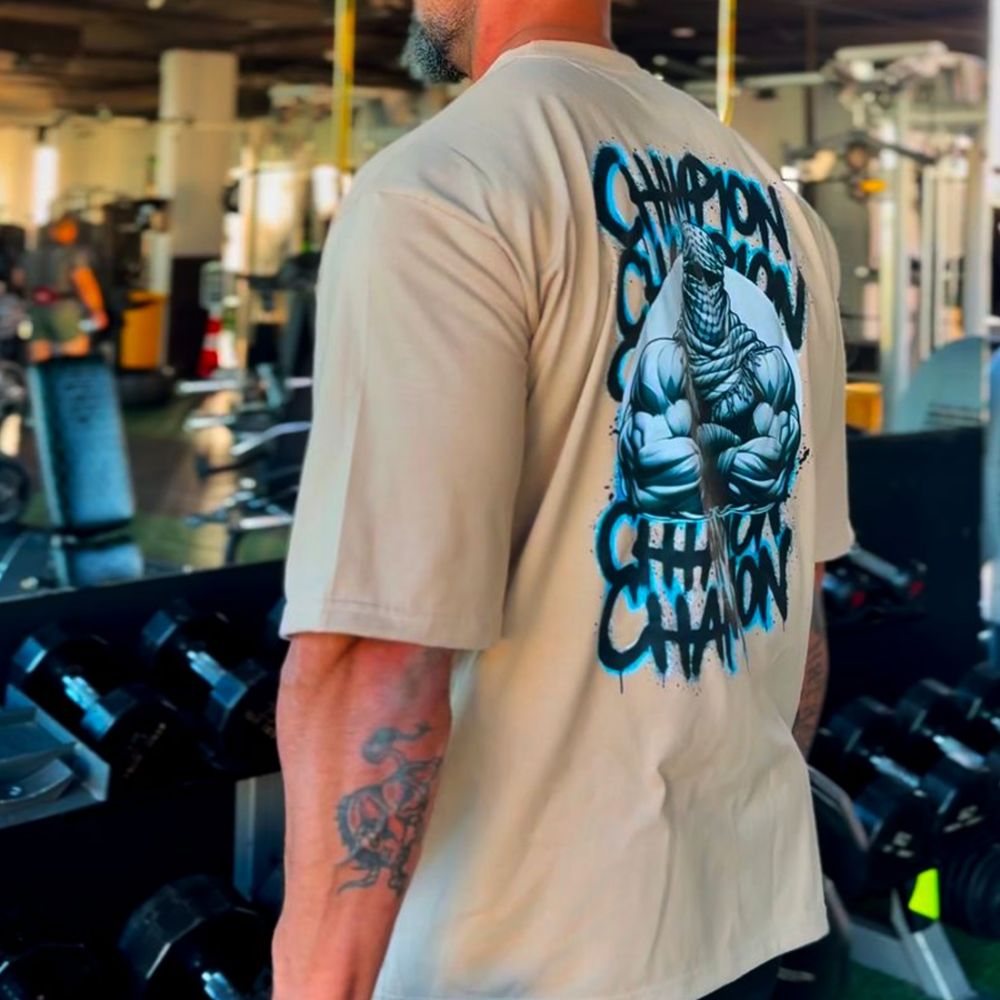  oversized gym  T-Shirt, 100% Cotton